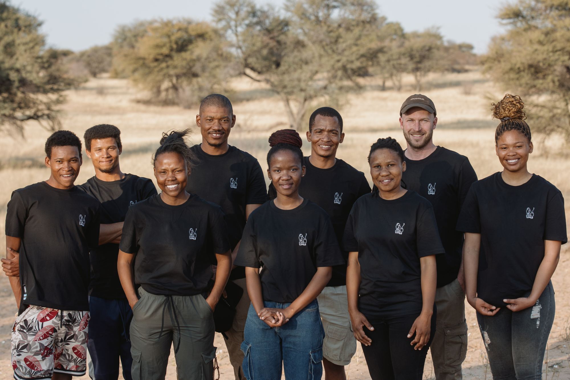 The Modisa Wildlife Project team in the Kalahari
