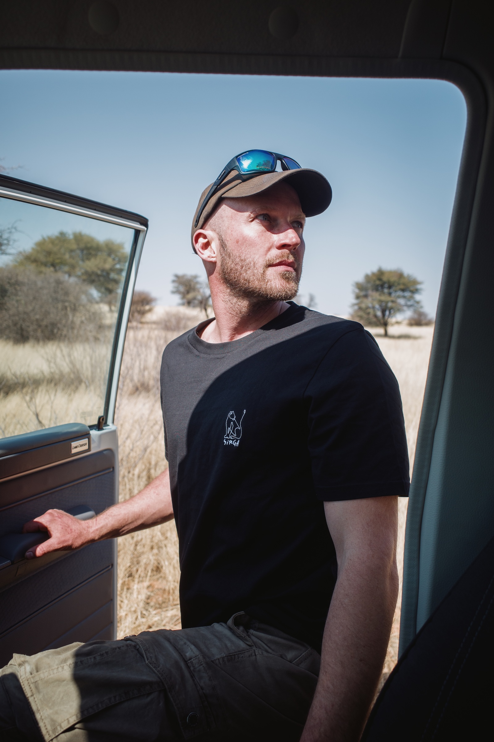 Valentin Grüner portrait in the Kalahari
